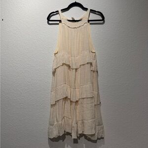 Elegant Cream Sleeveless Dress